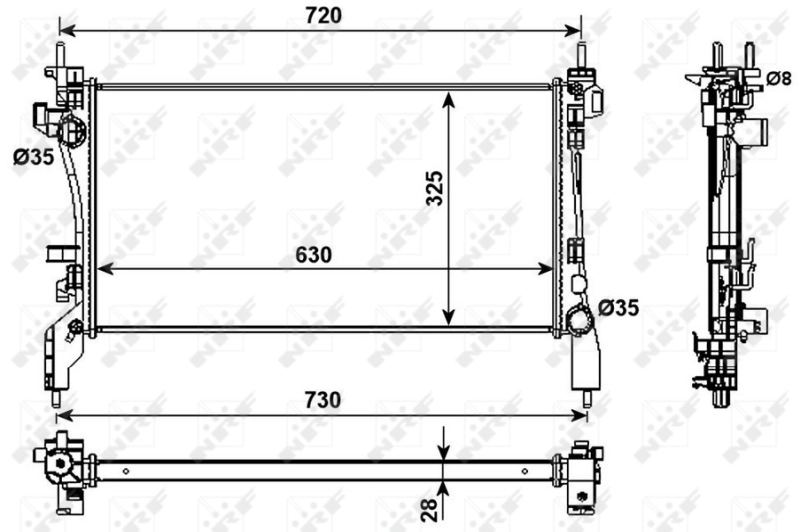 Motor Su Radyatoru Bipper Nemo DV4TD (1,4HDI) Fiorino 1,3JTD Multijet 08> | NRF 53982 | OEM 1330V0/51790709