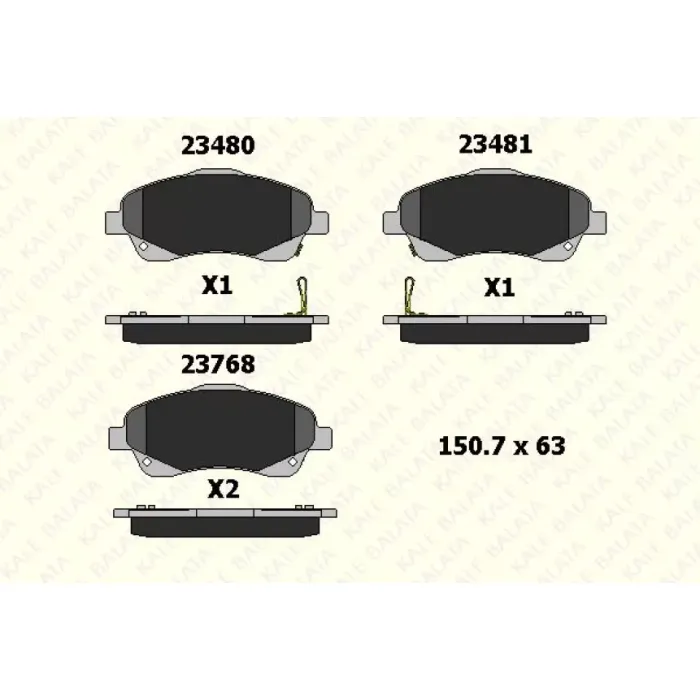 Fren Balatasi On Toyota Avensis 03-08 Corolla Verso 04-07 | KALE B 23768 192 05 ANS | OEM 0446505131 0446505131 0446505140 0446505150 0446505140 0446505150