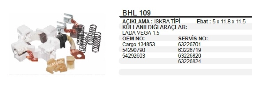 Marş Kömür Yuvası Lada Vega-Samara 1.5L (Uygun Kömür: LASX75) | OEM BHL109