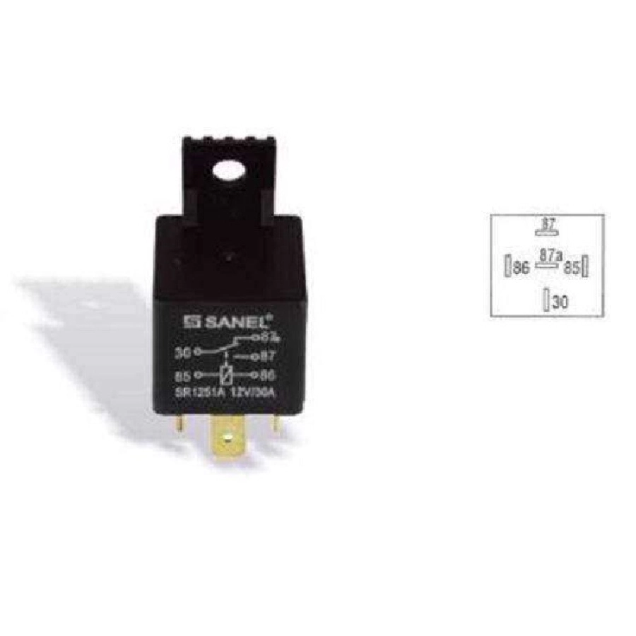 12V Mini Röle 30A 5 Uçlu 30-87-87-86-85 | OEM SR1252A