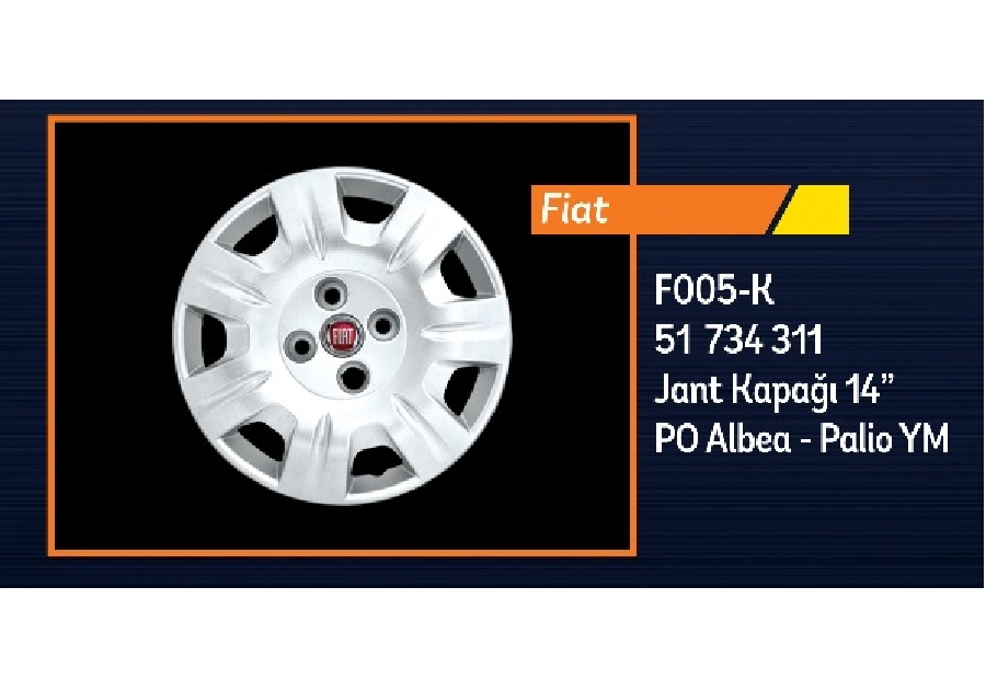 Jant Kap 14J (Ad) - Albea-Palio *** Kırmızı Logo *** | OEM F005K