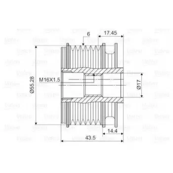Alternator Kasnak Clio Ii-Mgn-Kng-Scenic (K4M-K4J-K9K-F4P) (6 Kanal) | VALEO 588004 | OEM 7700110616 7700110616 7701477689 8200113636 7701477689 8200113636
