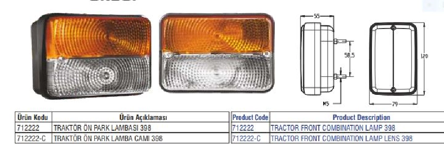 Mf 398 Ön Sinyal Camı | OEM 712222-C