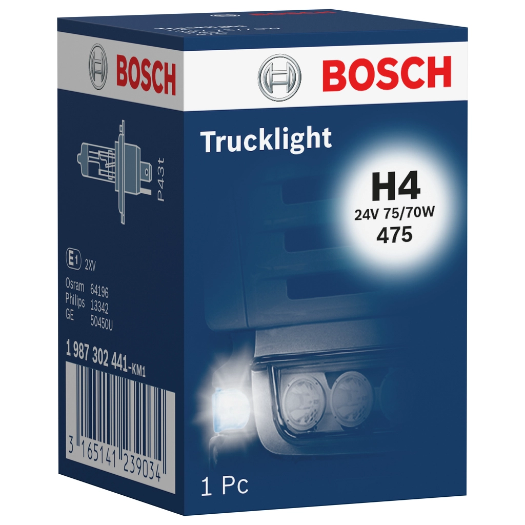 Ampul Trucklight 24 5 H4 75 / 70 W P43T H4 P43T | BOSCH 1987302441 | OEM P43T