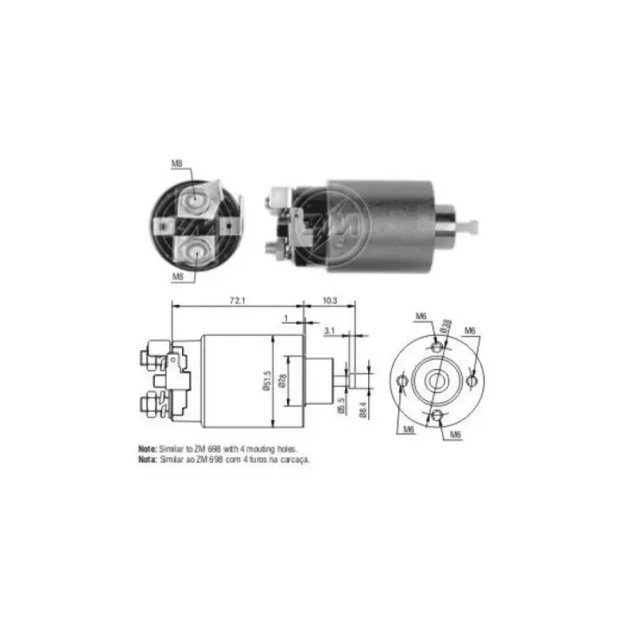 Mars Otomatigi 12V Mitsubishi L300 Ym Hyundai Accent Tek Fisli Yan | ZM 4698 | OEM 23343M8210 23343T5001 3612035000