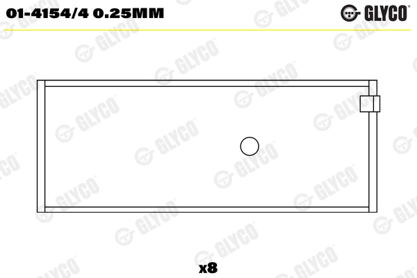 Kol Yatak (0,25) Palio Albea Grande Punto Panda Doblo Idea Linea Stilo Egea Fiat 500 1,2 8V / 1,2 16V / 1,4 8V / 1,4 16V (4 Silindir Icin) | GLYCO F014154425MM | OEM 46516150