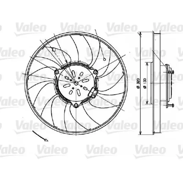 Fan Motoru Sag Sprinter Crafter 2,5TDI 06> | VALEO 696082 | OEM A9065000393 A9065000393 2E0959455 2E0959455