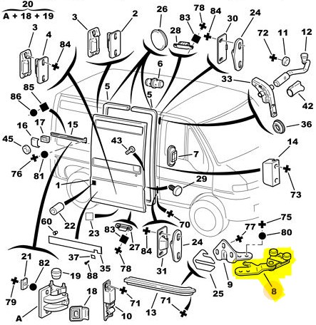 Surgulu Kapi Orta Mekanizmasi Tamir Tk. Sag Ducato 3 Jumper 3 Boxer 3 07> | WPI PCF 277 | OEM 9033S4 1348412080
