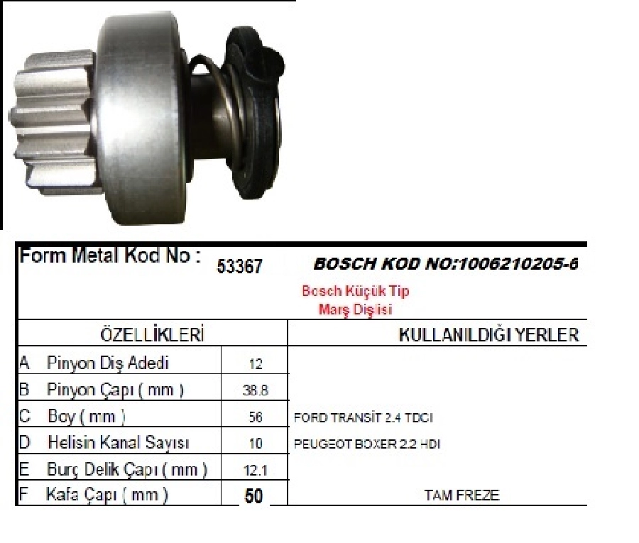 Mars Dişlisi Transit V347 2011-2014 Custom 12, - V362 14, - 2,2TDCI 155PS Boxer 3 Jumper 3 C81 C96 | OEM 1986SE1654