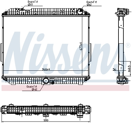 Motor Su Radyatoru Cercevesiz Mercedes Actros MP4-MP5 EURO6 | NISSENS 6270030 | OEM 9605002901 A9605002901