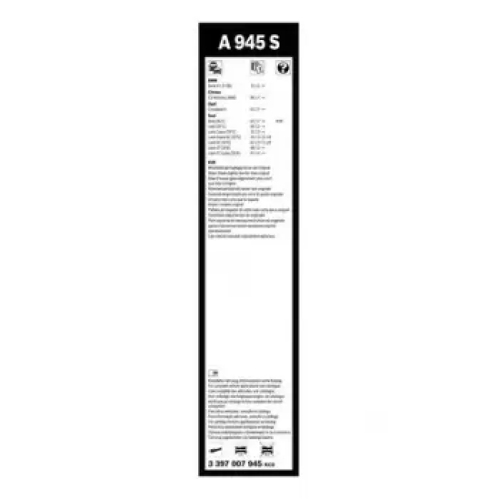 Silecek Supurgesi Aerotwin 650 / 400MM Leon 5F1 5F5 12> Oe NO:5F1955426; Vww 5F1955425; Sea 5F1955426 | BOSCH 3397007945 | OEM 5F1955425 5F1955425 5F1955426 5F1955426