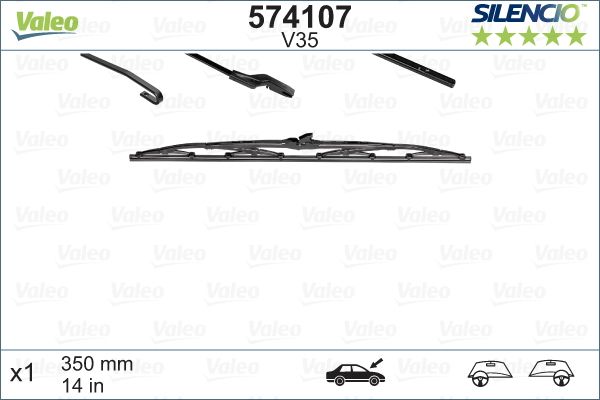 Silecek Supurgesi 350MM Arka Golf IV Focus | VALEO 574107 | OEM 091132007 091132007 09195157 1J6955427 09195157 1J6955427