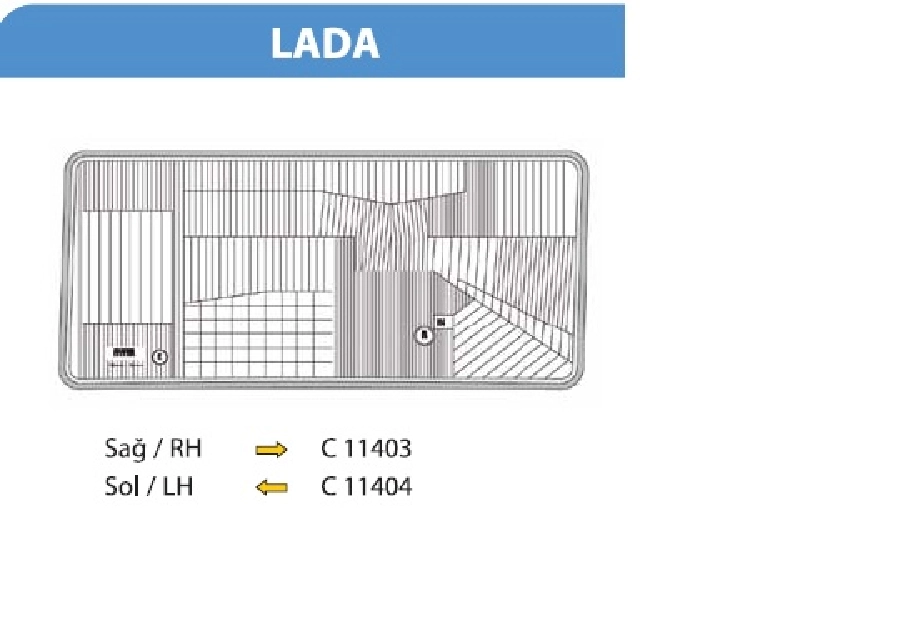 Lada 2104-2105-2107 Far Camı Sağ | OEM C11403