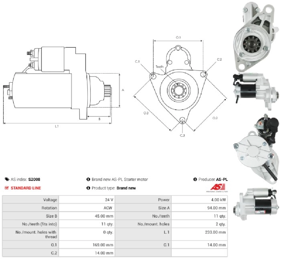 Marş Motoru 24V 11D 4,0 kW Hitachi Tip Isuzu Nqr-Turkuaz-Şampiyon Champion | OEM S2008