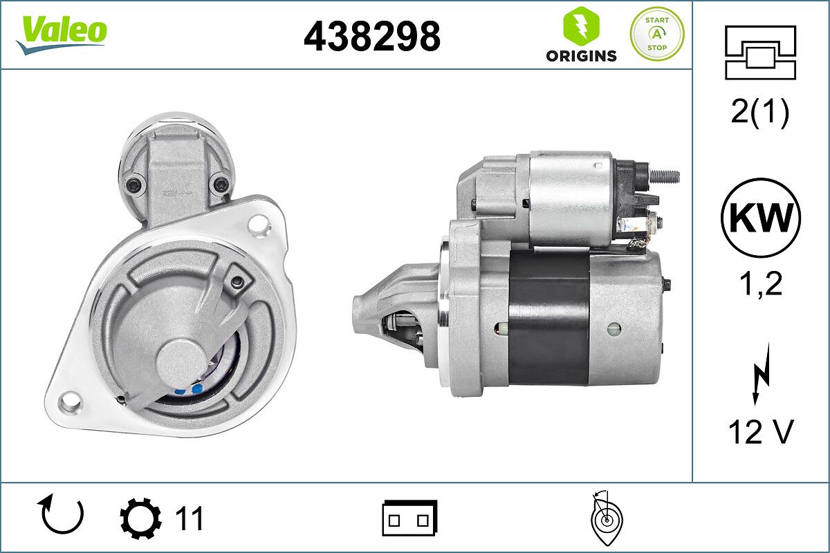 Mars Motoru Focus III C Max 11 /> Mondeo IV Transit Courier 14 /> 1,0 Ecoboost | VALEO 438298 | OEM 1762340 1762340 1911580 CV6T11000GA 1911580 CV6T11000GA