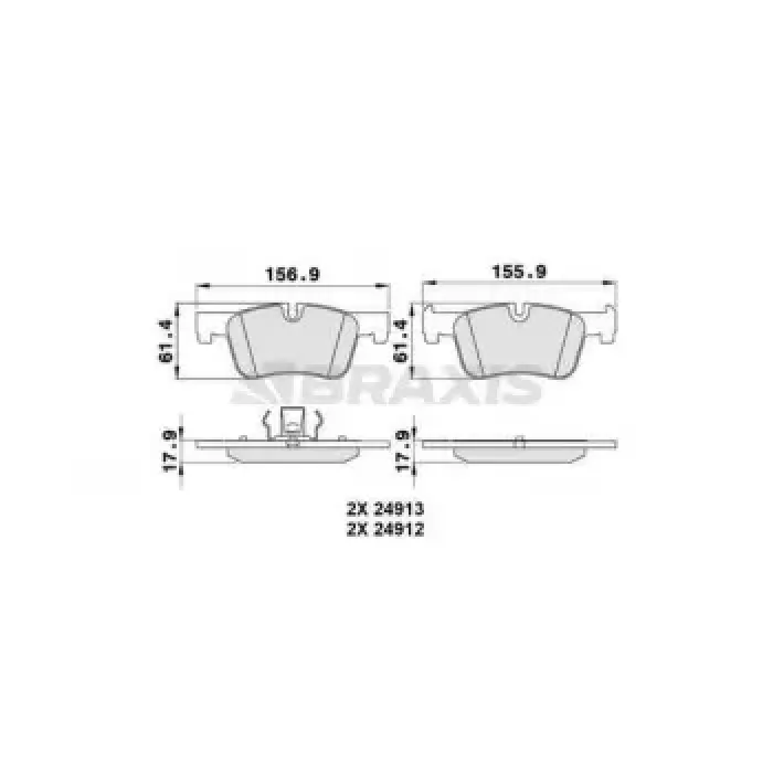 Fren Balatasi On BMW F20 F21 F30 F31 F32 F33 F36 | BRAXIS AA0245 | OEM 34116850568 34116874331