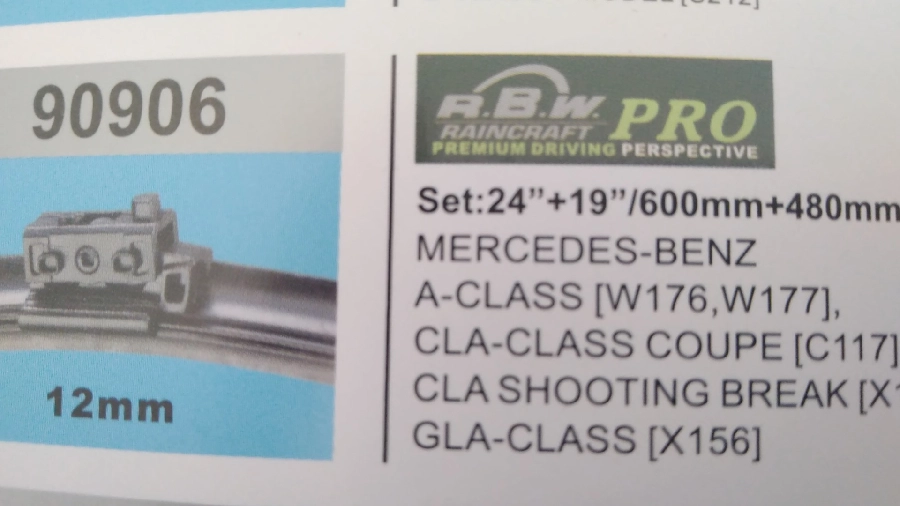 Silgi Paleti (2 Adet) 600 ve 480mm MUZ2 - M Benz: A-Class [W176, W177] (2015 ve sonrası ) Cla-Class Coupé [C117] | OEM 90906