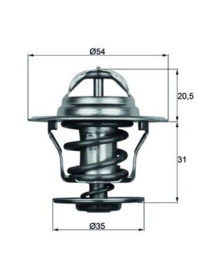 Termostat (84°) Polo Golf 2 Jetta Toledo Leon Ibiza Cordoba | MAHLE TX1584D | OEM 030121113B