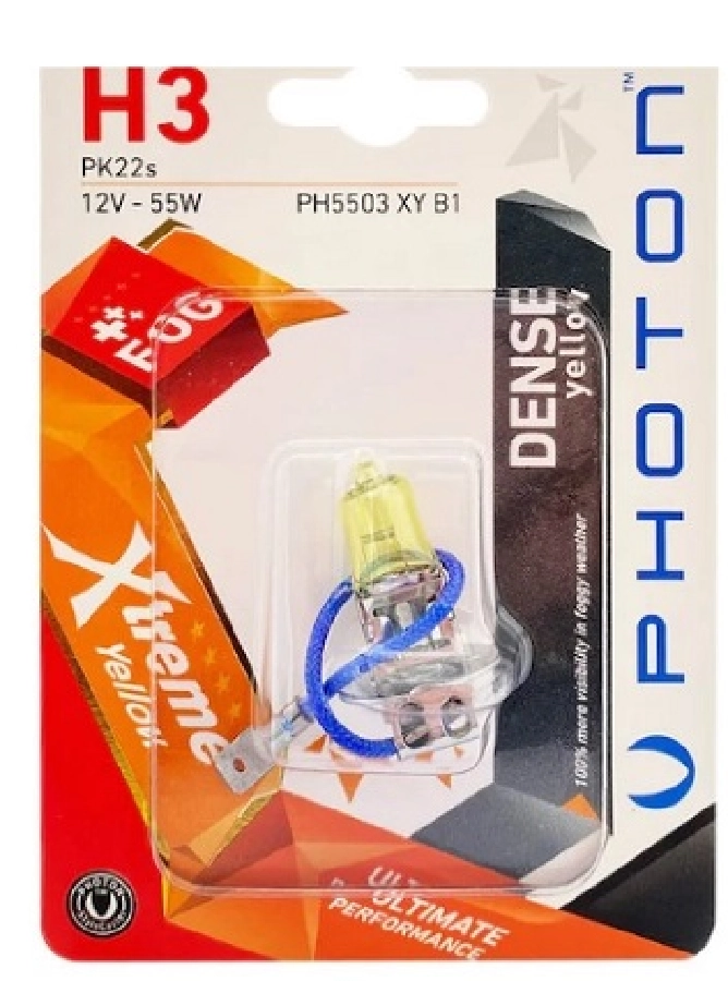Ampul H3 12V 55W Xtreme Yellow (Tekli Blister) | OEM PH5503XYB1