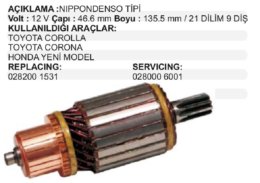 Marş Kollektörü Toyota Corolla-Corona Honda Yeni Model | OEM IM3050