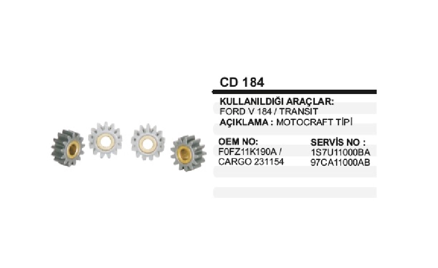 Redüktör Dişli Tm Takım - Ford V184 Transit | OEM CD184