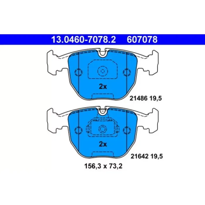 Fren Balatasi On Bmw E39 E38 X3 E83 X5 E53 | ATE 13 0460-7078 2 | OEM 34116761252