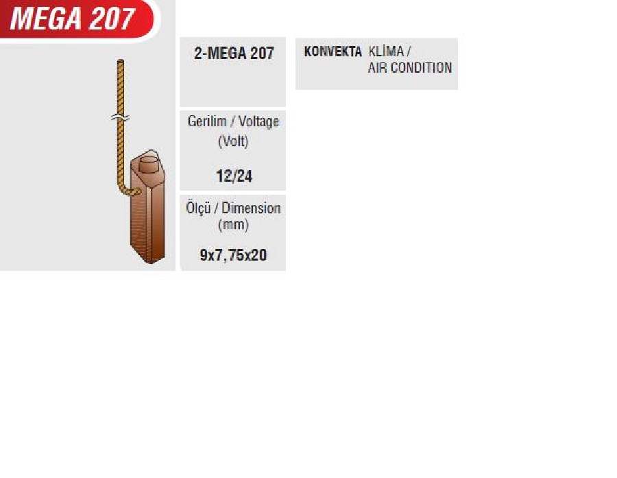 Konvekta Klima Kömürü | OEM MEGA207