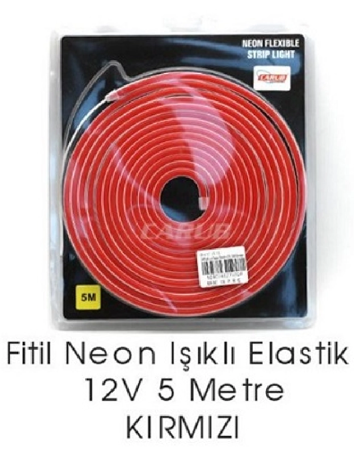 Fitil Neon Işık Şeffaf ELASTİK12V 5MT Kırmı | OEM BR4327591