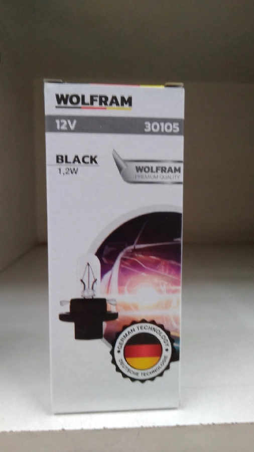 Ampul 12V MFX6 1,2W BX8.4D Duylu Ampul Siyah | OEM 30105
