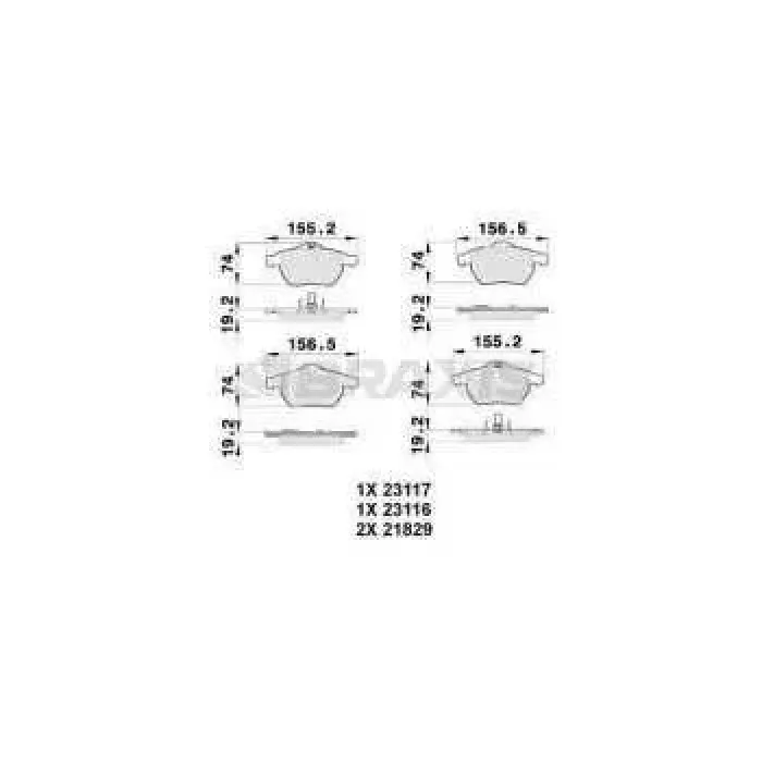 On Fren Balatasi Astra G Corsa C Zafira B | BRAXIS AB0130 | OEM 5062203 5062203 1605984 5055371 93173734 1605984 5055371 93173734