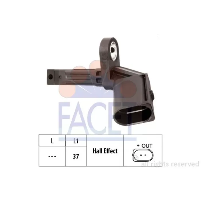 ABS Sensoru On Sag / Arka Sol A4 08>15 A5 12>17 A6 Q7 11>18 A8 04>10 Q5 09>17 | FACET 21.0015 | OEM 4E0927804A 4E0927804D 4E0927804F
