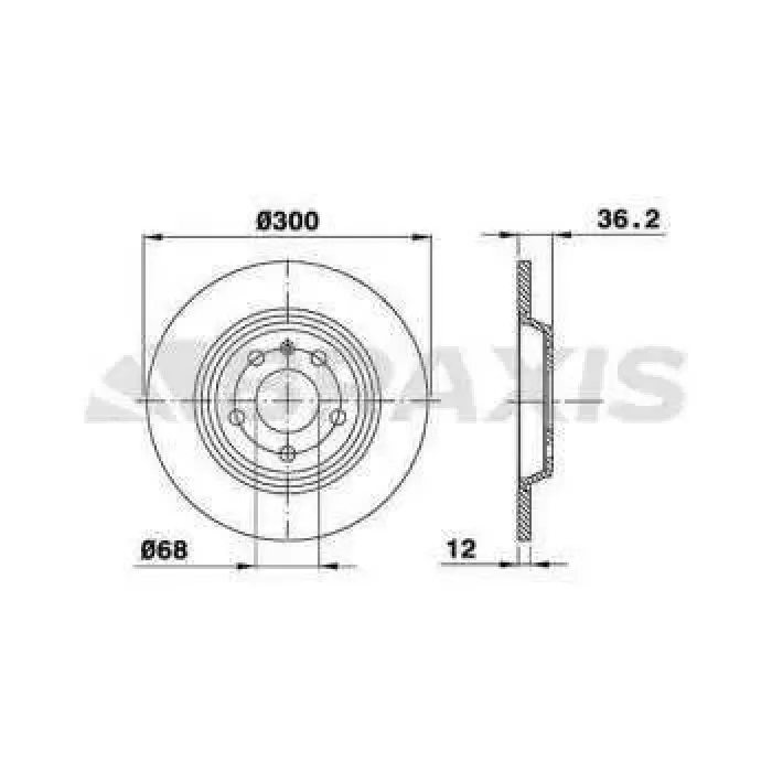 Arka Fren Aynasi Havali Audi A4 A5 Q5 A6 A7 (300X12) 08>> | BRAXIS AE0103 | OEM 8K0615601B 8K0615601B 8K0615601J 8K0615601M 8K0615601J 8K0615601M