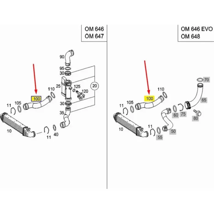 Turbosarj Hortumu Sag E-Class W211 02>08 S211 03>09 | UCPA 10H128124 | OEM A2115282082