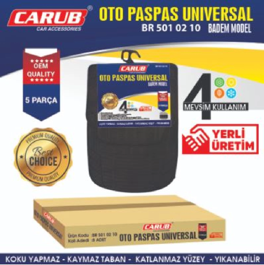 Paspas Badem Model Üniversal 5 Parça Siyah | OEM BR5010210
