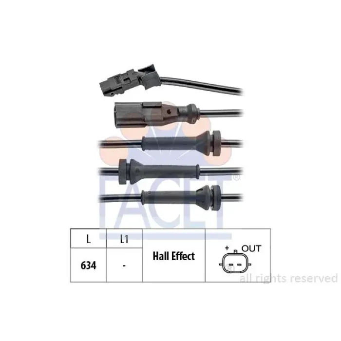 ABS Kablosu Sensoru On Logan Sandero Clio 3 Clio Grandtour Modus | FACET 21.0056 | OEM 8200419177