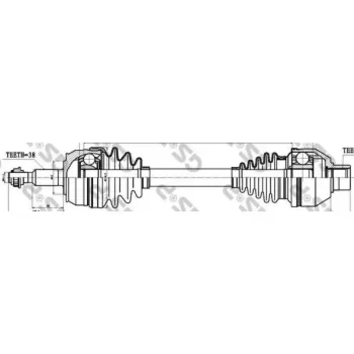 On Aks Sol (Uzunluk 613MM) Transporter T5 03>09 2,5TDI 09>15 2.0TDI | GSP 261084 | OEM 7H0407271AA 7H0407271AA 7H0407271AC 7H0407271AF 7H0407271AC 7H0407271AF