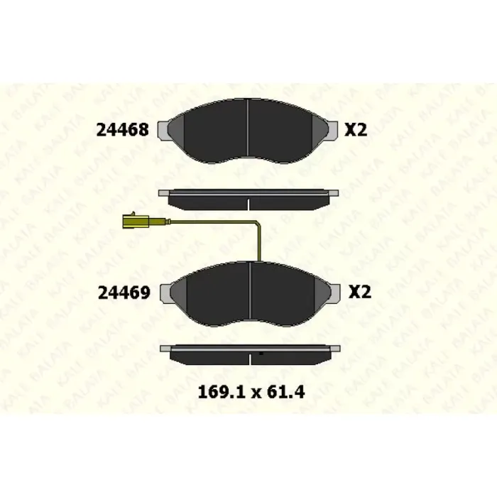 On Fren Balatasi Ducato 3 Boxer 3 Jumper 3 2.2HDI 2.2HDI 3.0HDI 16Q / 20Q 06> Karsan Jest 12> | KALE B 24468 190 05 ANS | OEM 1611457380 1682313180 77366018