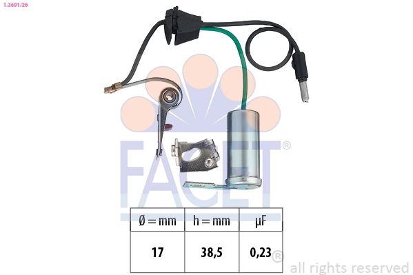 Platin+Meksefe R9 R11 R19 Clio Express Spring | FACET 1.3691/26 | OEM 7701032418