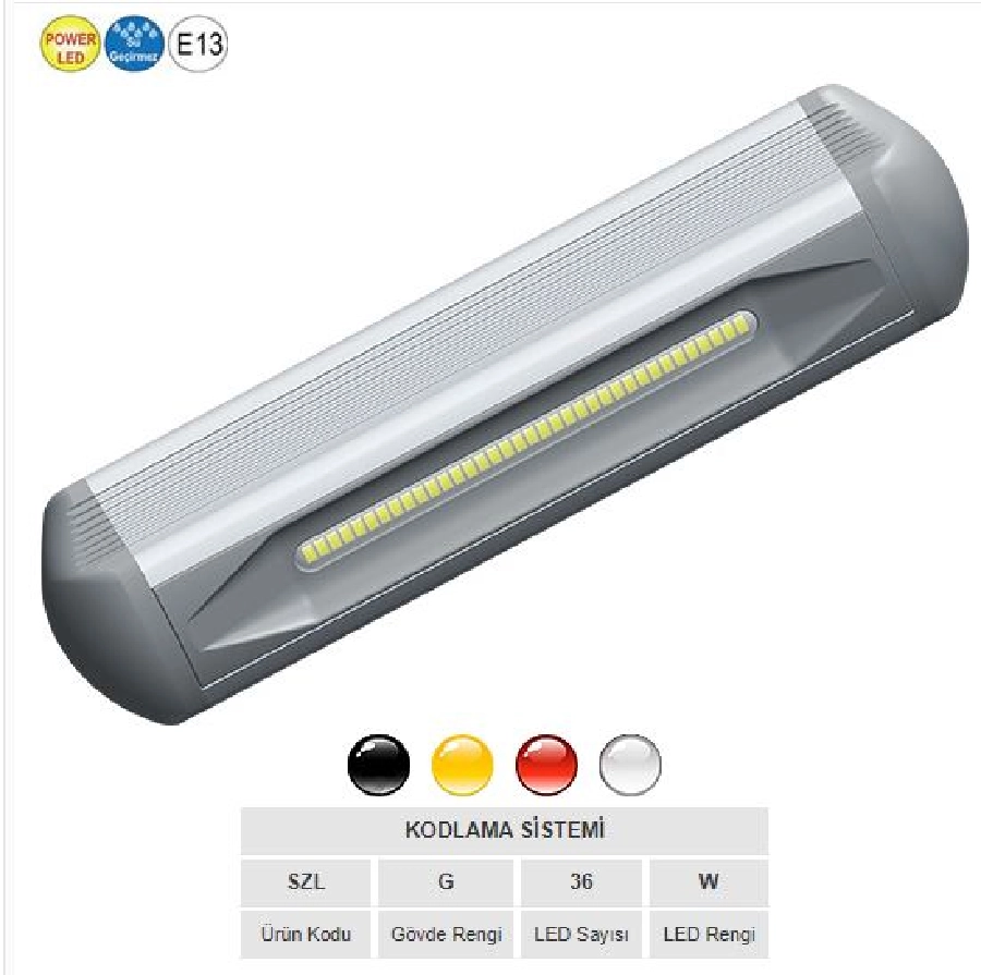 Lamba Çevre Aydınlatma Gri 10-30V 36 LED'li | OEM SZLG36W