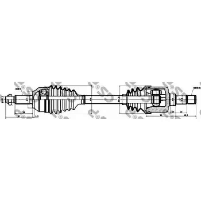 Aks Sol Komple Mondeo III 1,8 16V / 2,0 16V / 2,0TDCI / 2,5 V6 16V 00>07 (Dis Freze: 27, Ic Freze: 26, Uzunluk: 627,5MM, Conta CAPI:57MM) | GSP 218027 | OEM 2S71 3A327 AB 3A327