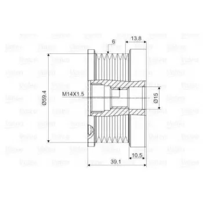 Alternator Kasnagi Gergi (Rulmani) Accent Era Getz Matrix 1,5CRDI 02> (6 Kanal) | VALEO 588076 | OEM 3732227500 3732227500 3732227501 5021040108 3732227501 5021040108