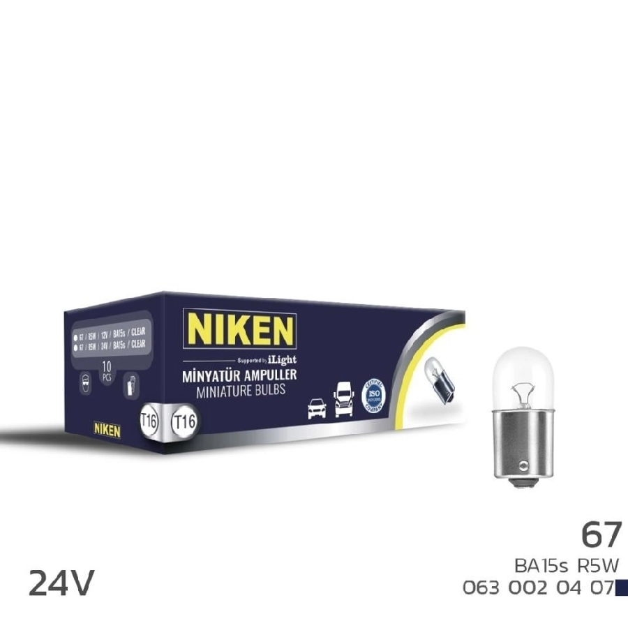 Ampul 24V 67 Mınyatur Ampul (R5W) BA15s 10LU | OEM 0630020407