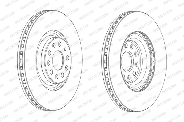 On Fren Disk Aynasi Havali Passat 1,4 Tsi 1,6 Tdi 1,8 Tsi 2,0 Tsi 2,0 Tdi 3,6 Fsi 4MOTION | FERODO DDF2000C | OEM 1K0615301AD 3C0615301C 3C0615301D