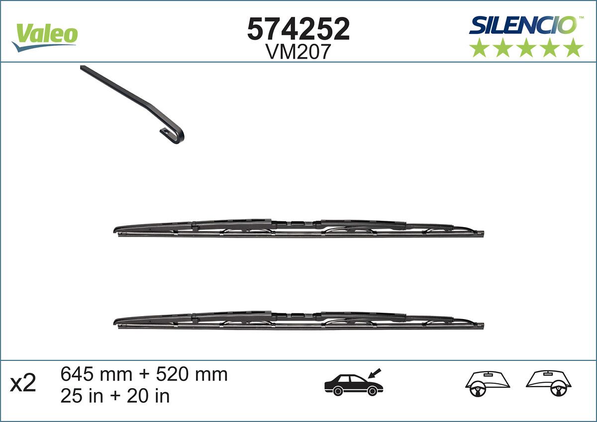 Silecek Supurgesi (X2) 650 / 525MM P607 00> | VALEO 574252 | OEM 6426LC