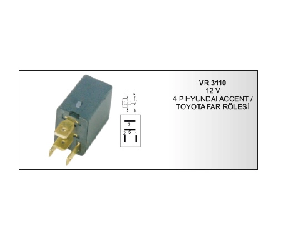 12V 4P Hyundai H-100, L300 Far Rölesi | OEM VR3110