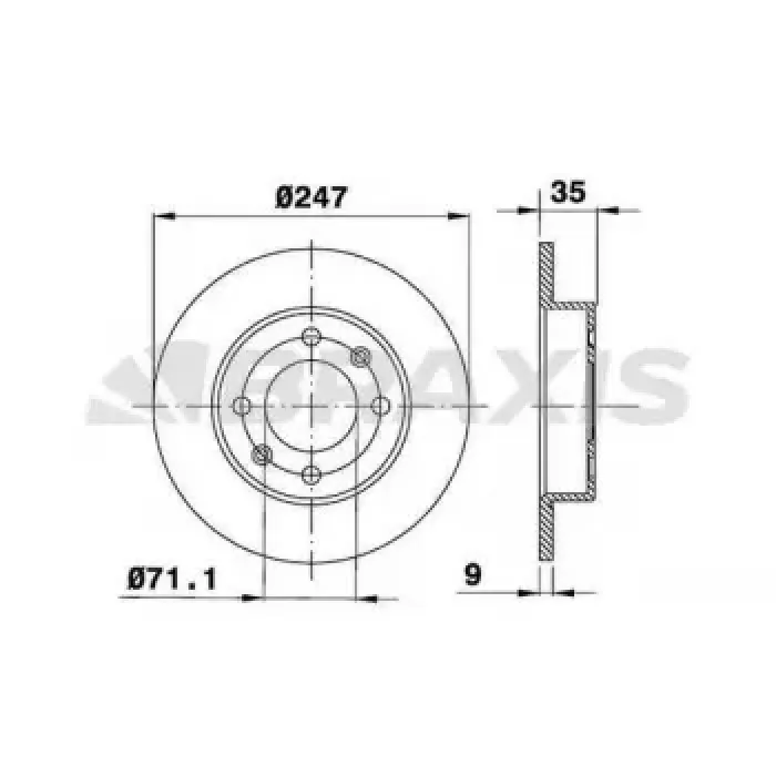 Arka Fren Disk Aynasi Partner II Berlingo II TU5JP4 (1,6 16V) DV6 (1,6HDI) P1007 P307 C2 C3 C4 Sara Picasso DW10TD | BRAXIS AE0072 | OEM 4249.90