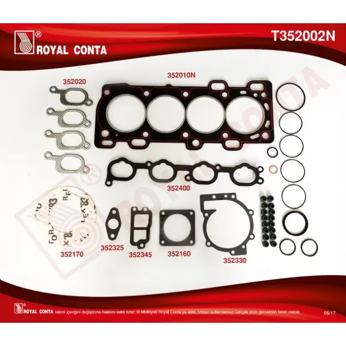 Motor Ust Takim Contasi Skc ve Subap Lastikli LI Laguna I Safrane 2,0 16V N7Q | ROYAL T352002N | OEM 7438610009