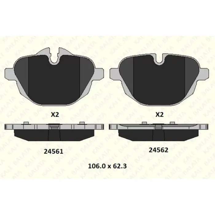 Fren Balatasi Arka BMW F10 F11 G30 | KALE B 24561 180 15 MSH | OEM 34216885451 34216796741 34216862202