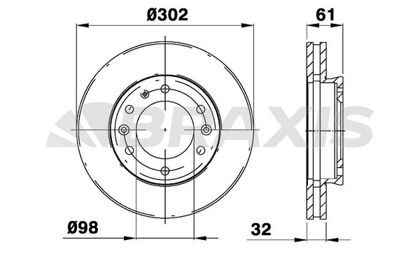 On Fren Disk Aynasi Ford Ranger Tke 2.2-3.2 11> Ford Ranger 2.0 Ecoblue 22> - Mazda Bt 50 2.2TDCI 12> ( Takim Fiyat ) | BRAXIS AE0719 | OEM AB31 1125 AC 1763037 1763037