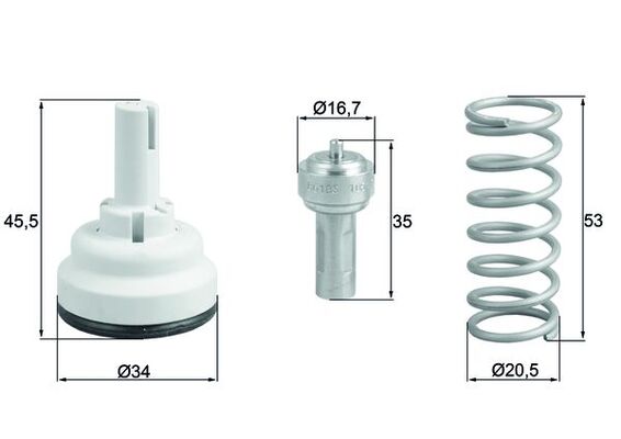 Termostat 85° Golf 5 Eos Jetta 3 Passat A3 Octavia Touran 1,6FSI Bag Blf Blp 03>10 | MAHLE TX18287D | OEM 03C121110F